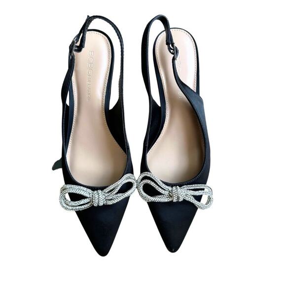 NWOT BCBG Donna 2 Slingback Pointed Toe Pump Black 6.5 - Picture 4 of 9